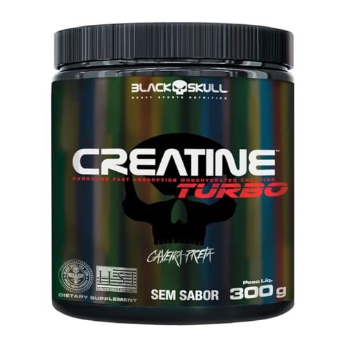 Creatine Turbo – sem sabor - Pote 300g - Black Skull