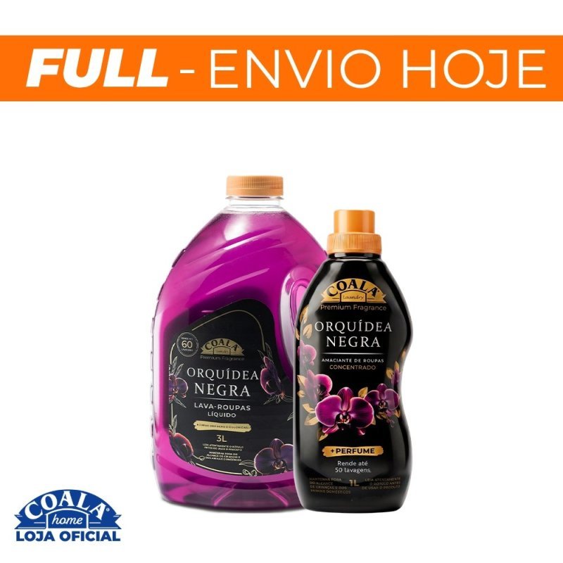 Kit coala Laundry Orquídea Negra - 1 Lava Roupas 3L + 1 Amaciante Concentrado 1L