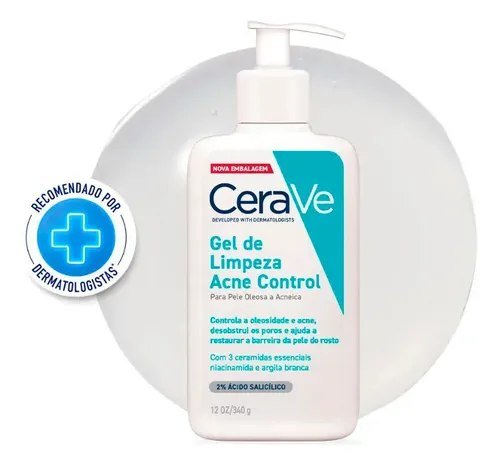 Gel de Limpeza para Pele Oleosa e Acneica, Acne Control CeraVe, 340g