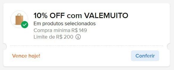 CUPOM: VALEMUITO - 10% OFF acima de R$149,00