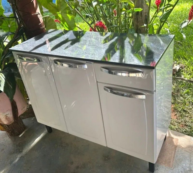 Balcão de Cozinha Itatiaia Aço 3 Portas 1 Gaveta