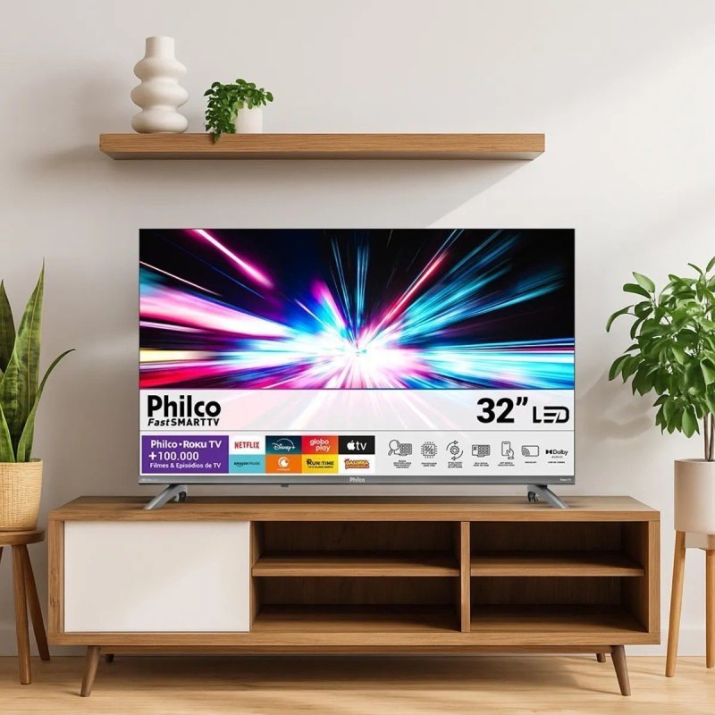 Smart TV 32 Philco Roku TV Dolby Áudio HDR10 P32CRB