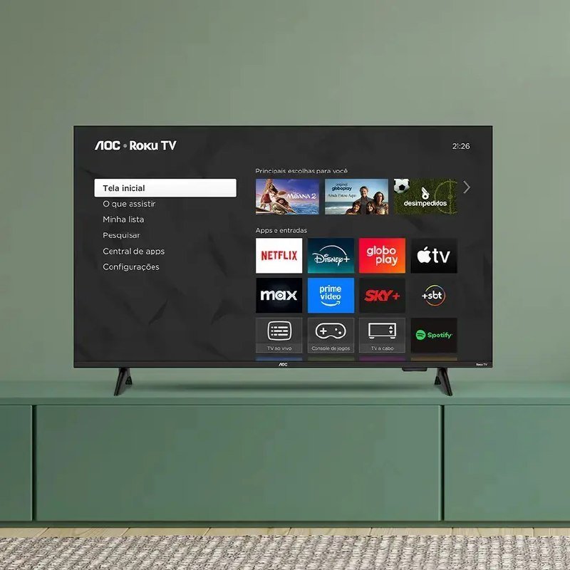 Smart TV AOC DLED 32 Wi-Fi Roku TV Quad Core 32S5155/78G