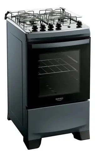 Fogão 4 Bocas Dako Supreme Mesa de Inox A Gás Titanium Bivolt