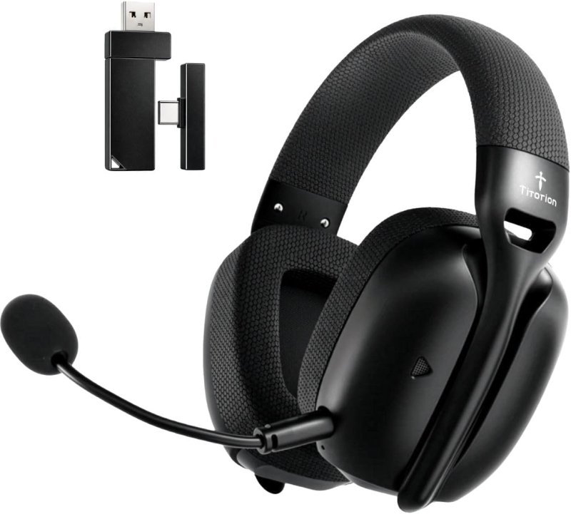 Titorion Fone de Ouvido Headset Gamer sem Fio Mintak Pro Preto