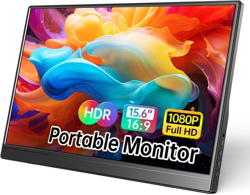 LucZeng Monitor Portátil 15,6'', FHD 1080P Extensor de Monitor Com USB C Dupla/HDMI