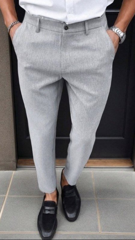 Calça Social Alfaiataria Masculina Malha Elastano Stretch