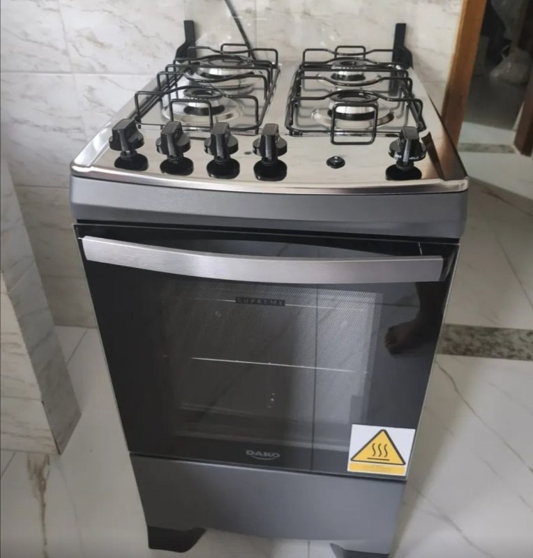 Fogão 4 Bocas Dako Supreme Mesa de Inox A Gás Titanium Bivolt