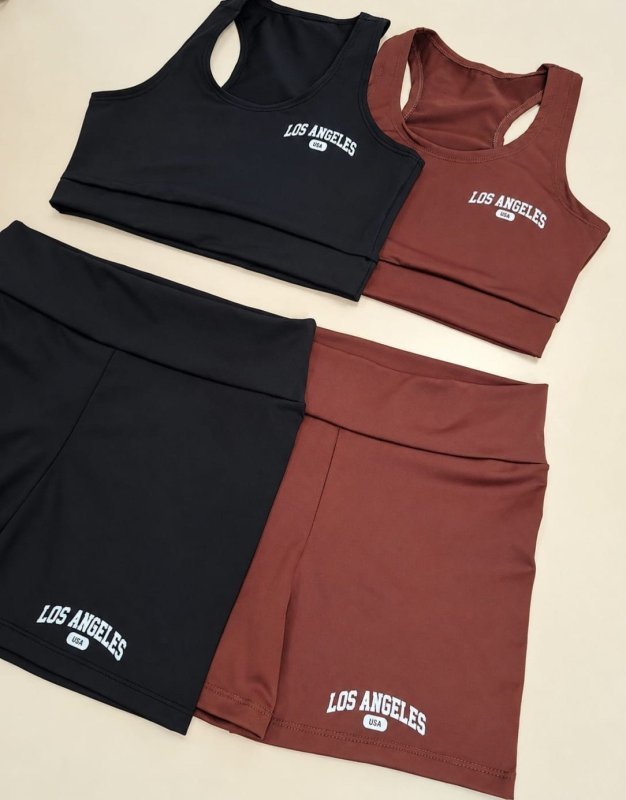 Kit 2 Conjunto Top E Shorts Academia