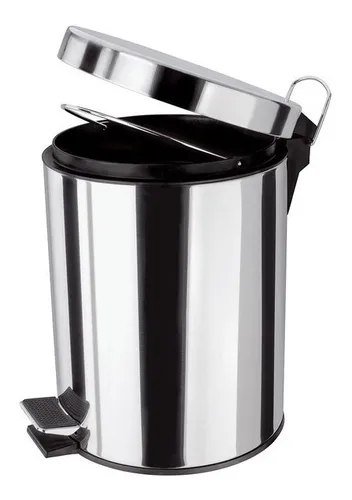 Lixeira Inox 5L Pedal Sem Contato Higiênico, Prático, Para Cozinha ou Banheiro