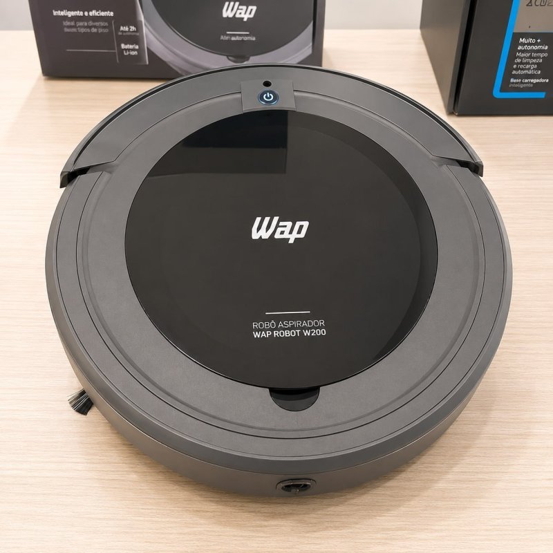 Aspirador Robô WAP W200 3 em 1 – Varre, Aspira e Passa Pano – Bivolt