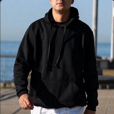 Blusa Moletom Canguru Liso Básico Premium Várias Cores M Preto