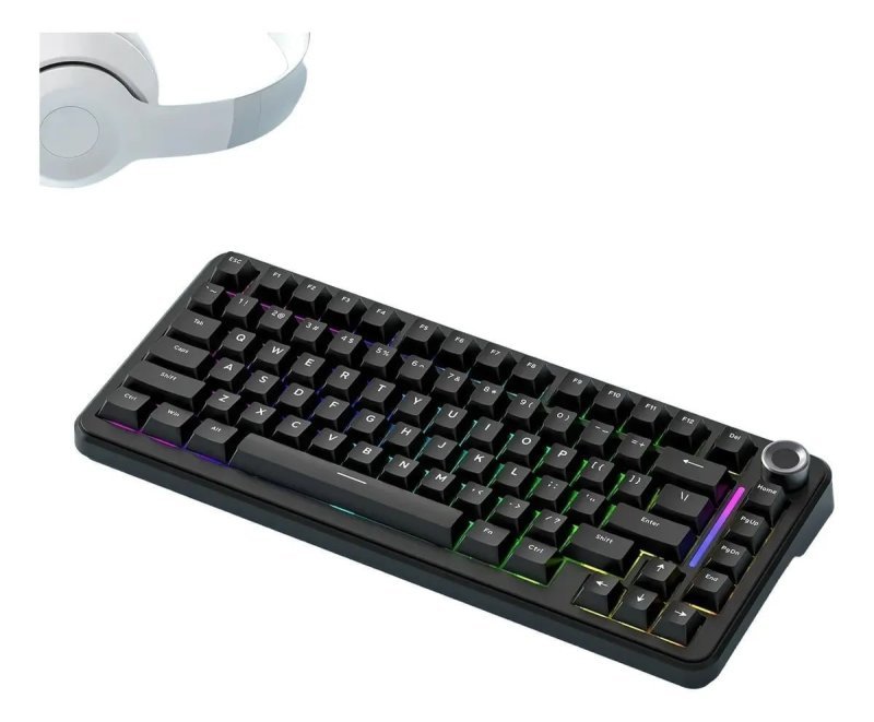 Teclado Mecânico F75 Sem Fio 75% RGB