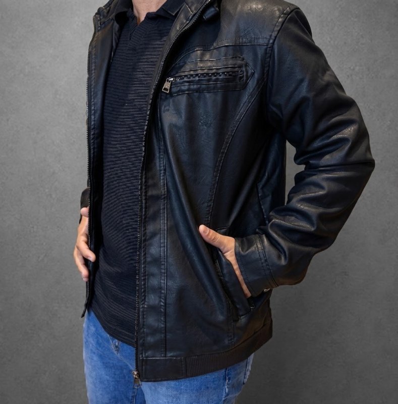 Jaqueta Couro Masculino Slim Resistente