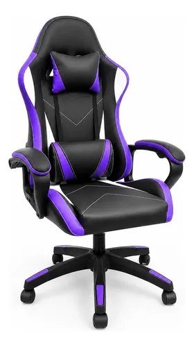 Cadeira De Escritório Gamer Python Fly Ergonômica Estofado Couro Sintético Reclinável Altura Ajustável Cor Violeta