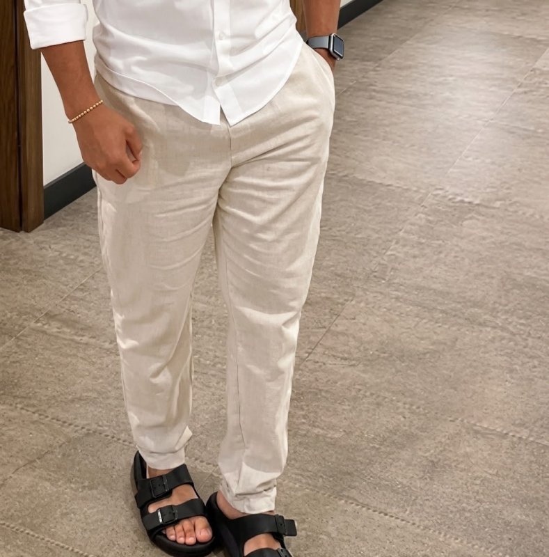 Calça Linho Masculino Social Casual C/bolsos Tecido Premium