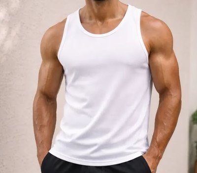 Regata Dry-fit Masculina Slim Academia Corrida Camisa Branco Liso P