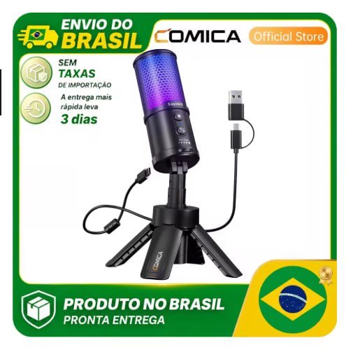 COMICA Ejoy UNI S, Microfone Condensador USB RGB