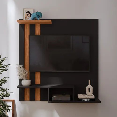 Estante Para TV Gkmoveis 32 Industrial 90cm MDF/MDP Cor Preto