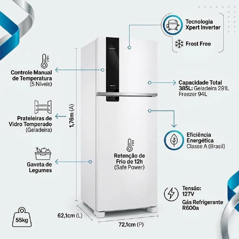 Geladeira Brastemp Frost Free 385L Duplex BRM46MB