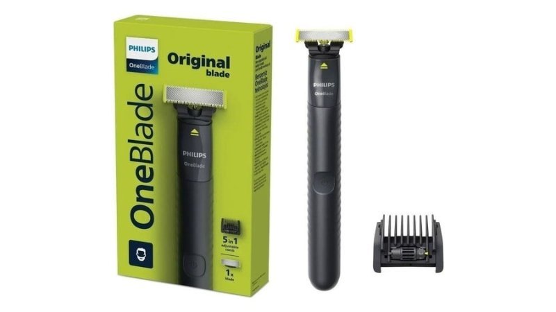 Barbeador e Aparador Elétrico Philips OneBlade com Pente 5 em 1, Sem Fio e À