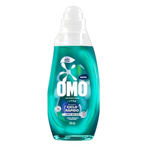 Lava Roupas Líquido Ciclo Rápido OMO Ação Total 750 ml