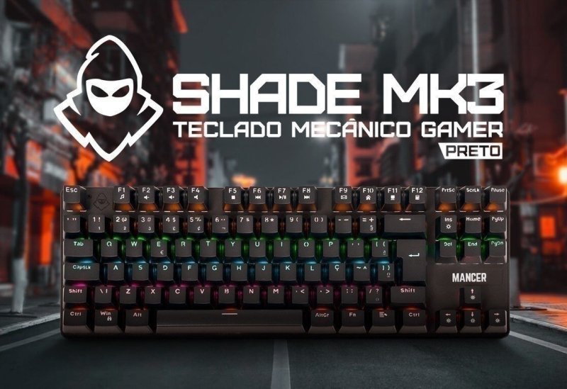 Teclado Mecanico Mancer Shade Mk3, Rainbow, Switch Huano Vermelho, Preto
