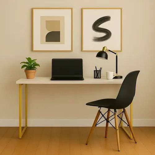 Escrivaninha Industrial 110cm Mesa Estudo Aparador Pés Aço