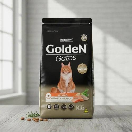 PremieRpet Golden Premium Especial Golden Gatos Adultos Castrados Salmão Gato Adulto Seca 10,1kg