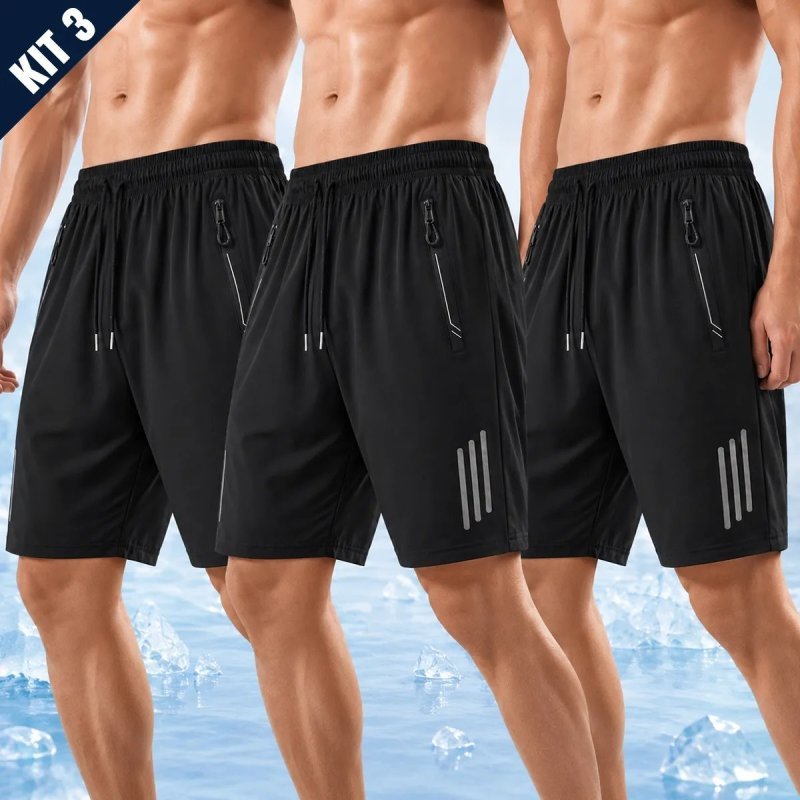 Kit 3 Bermuda Masculina Short Tactel Secagem Rápida