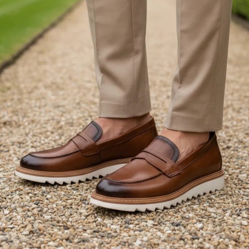 Sapato Mocassim Loafer Gugi Tratorado Conforto Premium Leve