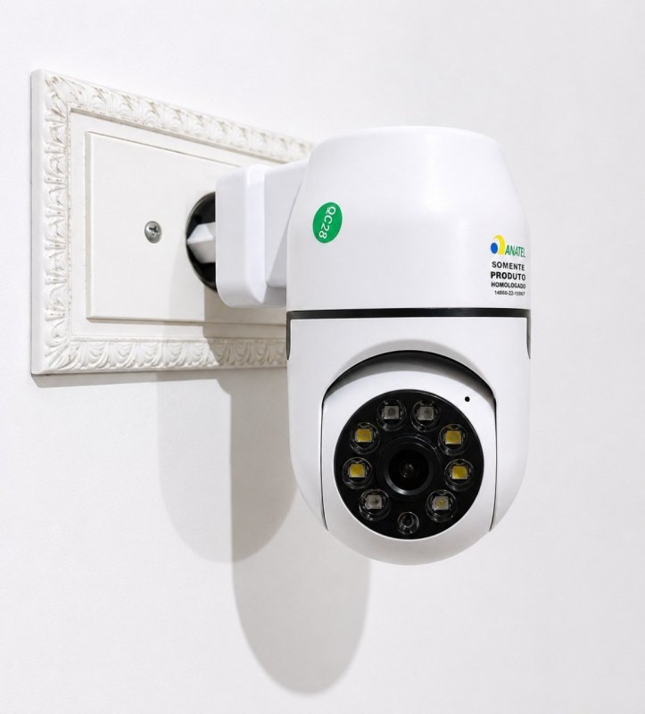 Câmera De Segurança Full Hd Visão Noturna Na Tomada JT-8178 Branco + Frete Grátis