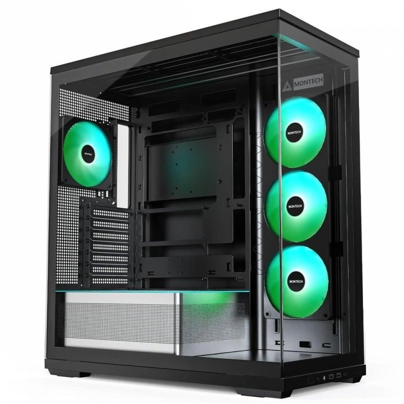 Gabinete Gamer Montech TG3, ARGB, Mid Tower, ATX, Sem Fonte, Com 4 Fans, Preto