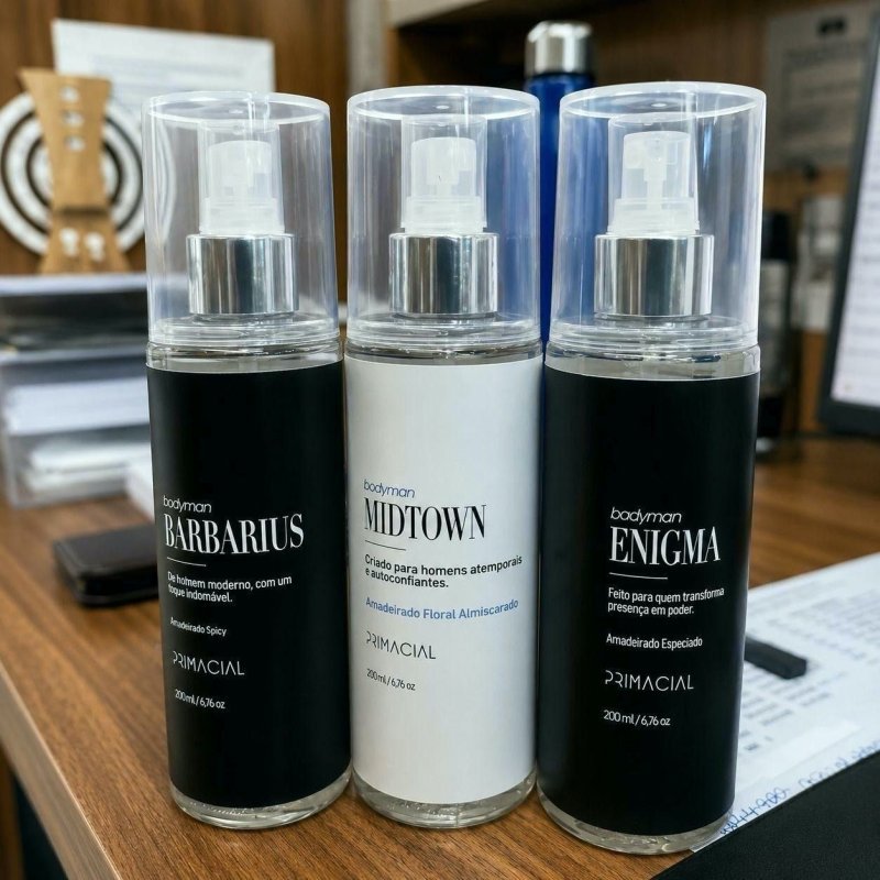 Kit Body Splash Masculino Barbarius + Enigma + Midtown 200ml