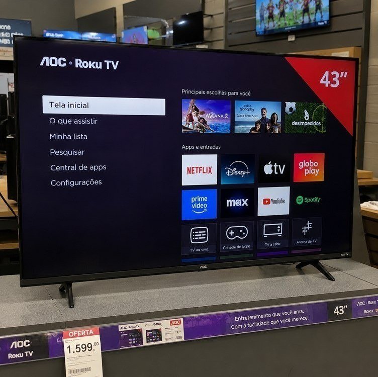 Smart TV 43" AOC LED Roku Full HD Wi-Fi 60Hz HDMI USB 43S5155/78G