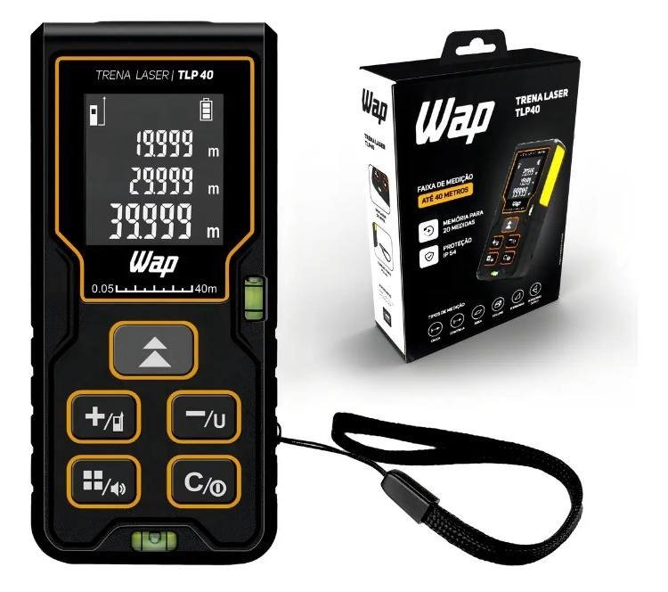 Trena Laser Digital Wap Tlp 40 Profissional 40m Com Cordão + Frete Grátis