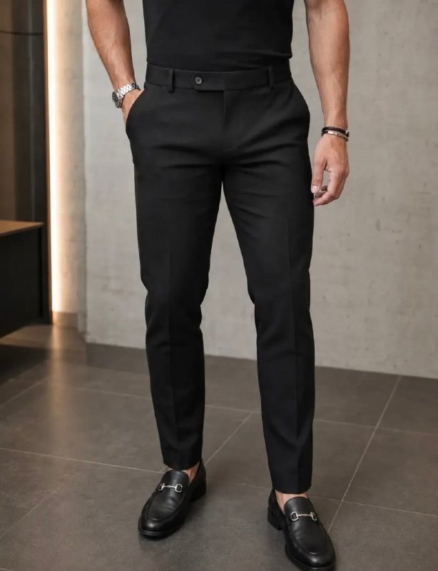 Calça Social Alfaiataria Masculina Malha Elastano Stretch
