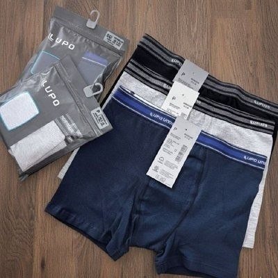 Kit 4 Cuecas Boxer Lupo Algodão 1 Branca 1 Marinho 1 Azul 1 Preta G