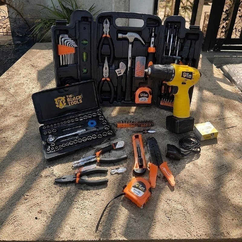Kit Jogo Ferramentas 169 Peças Soquetes + Parafusdeira 12v