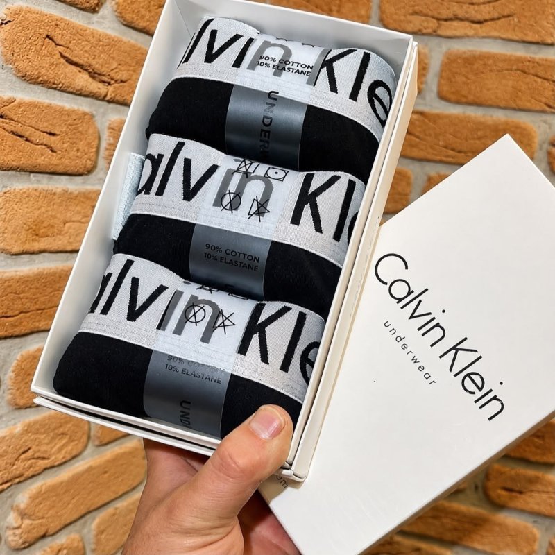 Kit 3 Cuecas Boxer Masculina Trunk Cotton Rib Calvin Klein