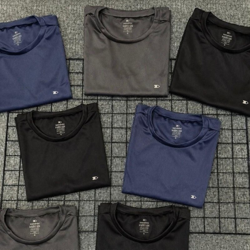 Kit 8 Camisas Sandrini Dry-Fit Masculina Caminhada Academia