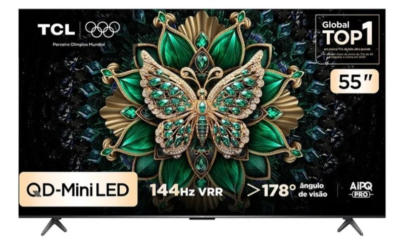 Smart TV 55" TCL 4K UHD MiniLED 55C6K 120Hz Google TV AiPQ Google Assistente