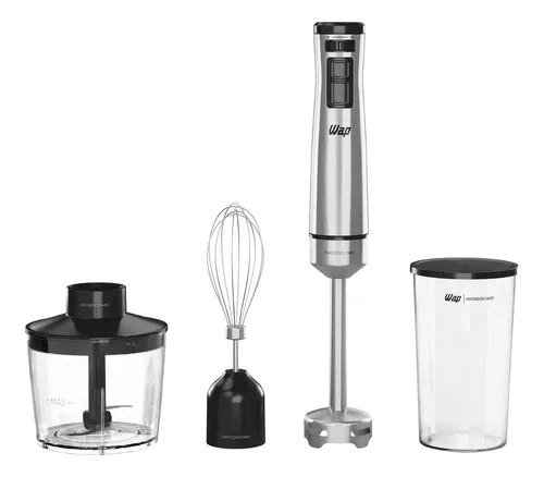 Mixer 3 Em 1 WAP WM1 Processador Portátil Inox com Batedor de Claras