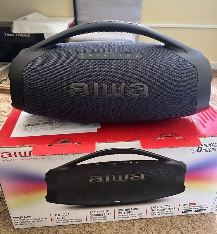 Caixa de Som Boombox Aiwa AWS-BBS-01-B 200W IP66 30h de Bateria