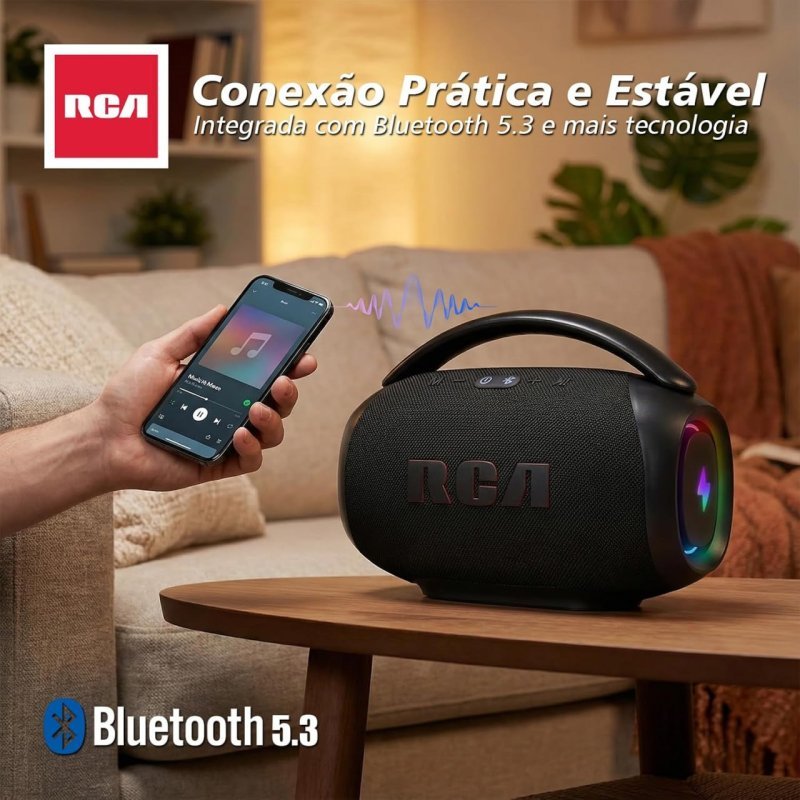 Caixa de Som Bluetooth RCA RS-FR213 Portátil 90W