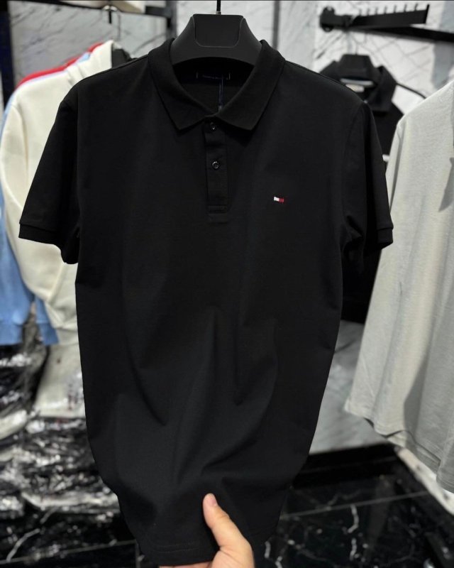 Camisa Polo Tommy Jeans Masculina Abdm0dm04266 Tommy Black Liso P