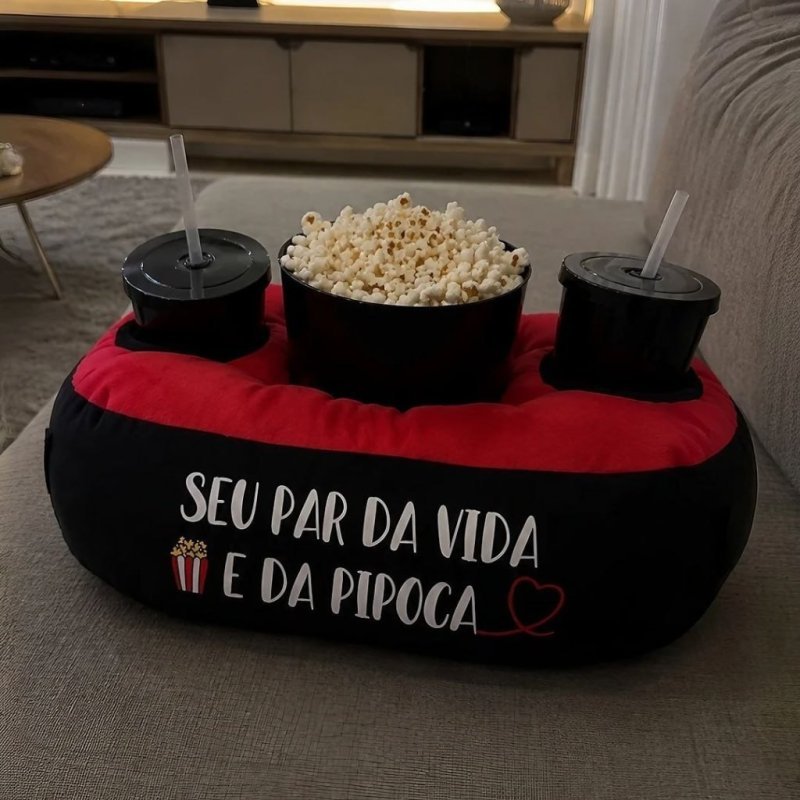 Almofada Porta Pipoca Bicolor Casal