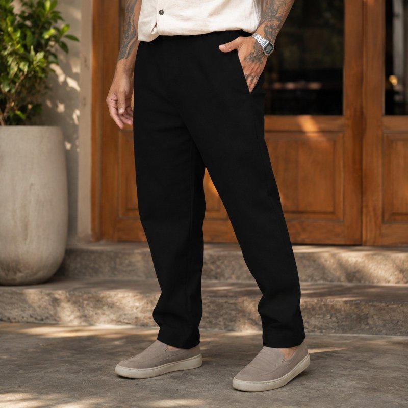 Calça Linho Masculino Social Casual C/bolsos Tecido Premium