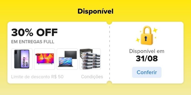 Cupom 30% OFF em entregas FULL Mercado Livre