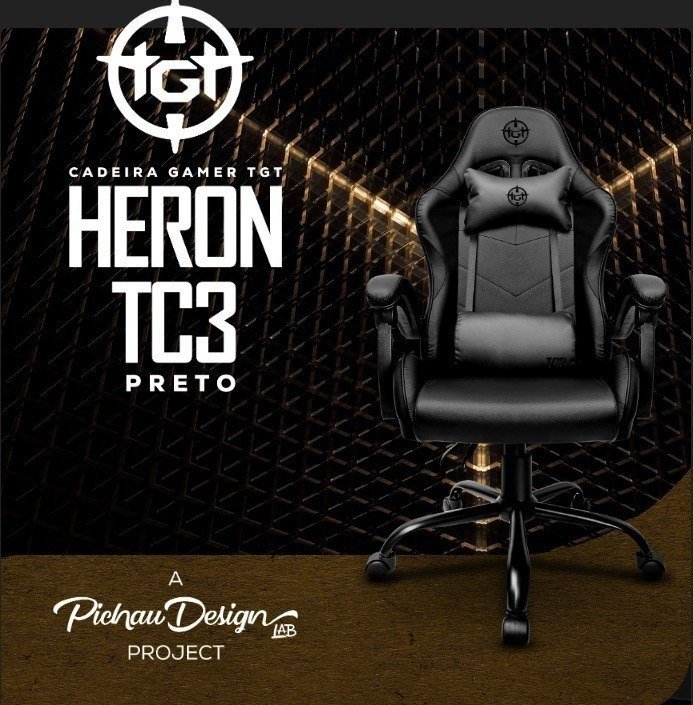 Cadeira Gamer TGT Heron TC3, Preto